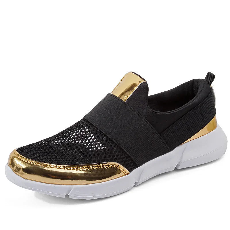 Low-cut women's casual sneakers in blue with a mesh construction and PU midsole.