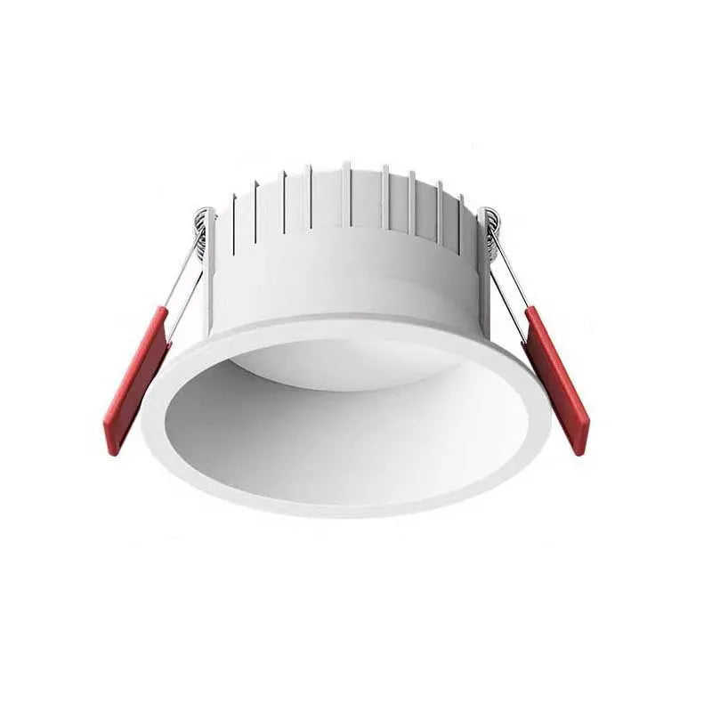 White aluminium embedded downlight with 90mm hole size, 12W, 3000K warm light, modern simplicity style for ceiling installation