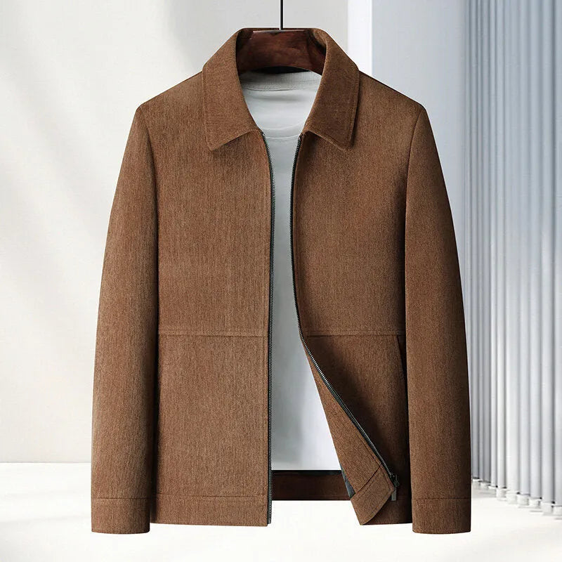 Men's lapel collar casual coat in slim fit design available in four colour options
