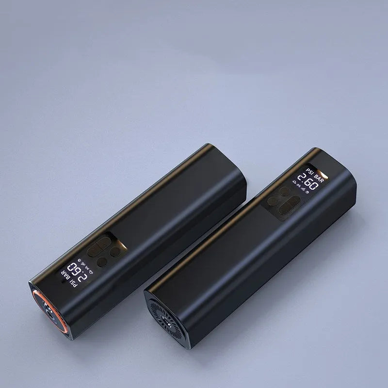 Black super mini car digital display inflator with compact design for vehicle tyre pressure maintenance
