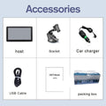7 inch black portable car GPS navigation device mounted on dashboard with clear map display