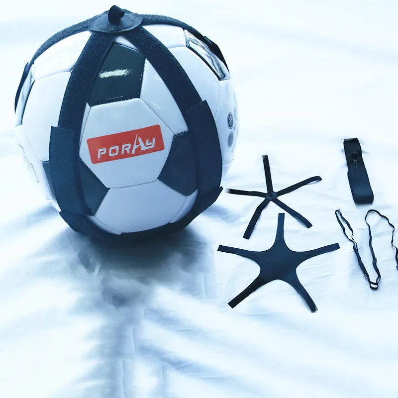 Black football juggling belt with rotating mechanism for training