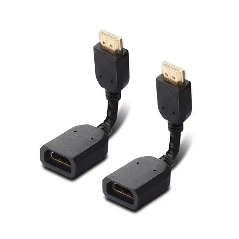 Male To Female HDMI Extension Cable 10cm black with gold plated plug and TPE wire jacket