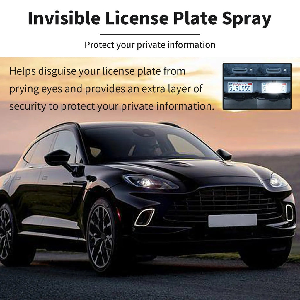 Invisible license plate spray 100ml transparent coating in compact bottle with spray nozzle