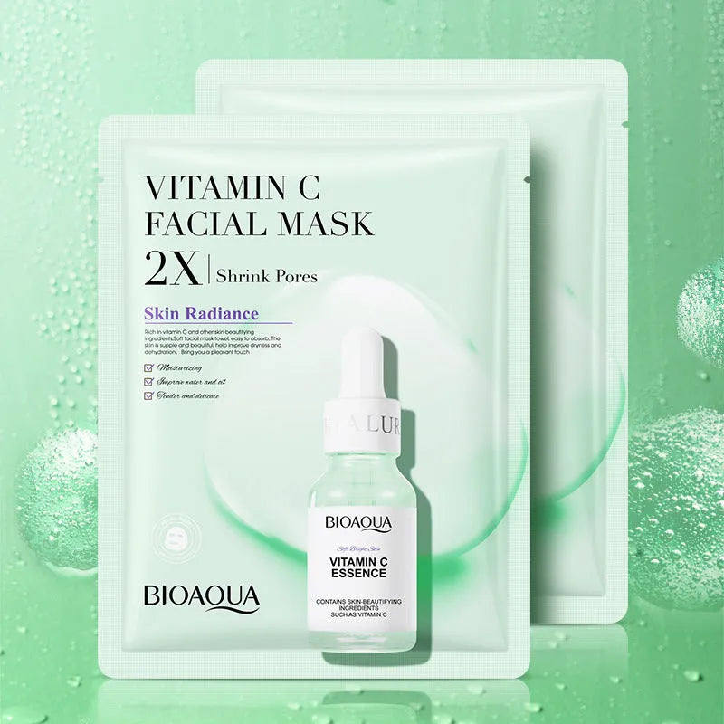 Single 30g collagen and hyaluronic acid facial sheet mask on packaging, with Centella, Vitamin C, Collagen variant options.