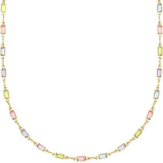 Ladies' adjustable crystal necklace with geometric alloy pendant on 41-50cm chain