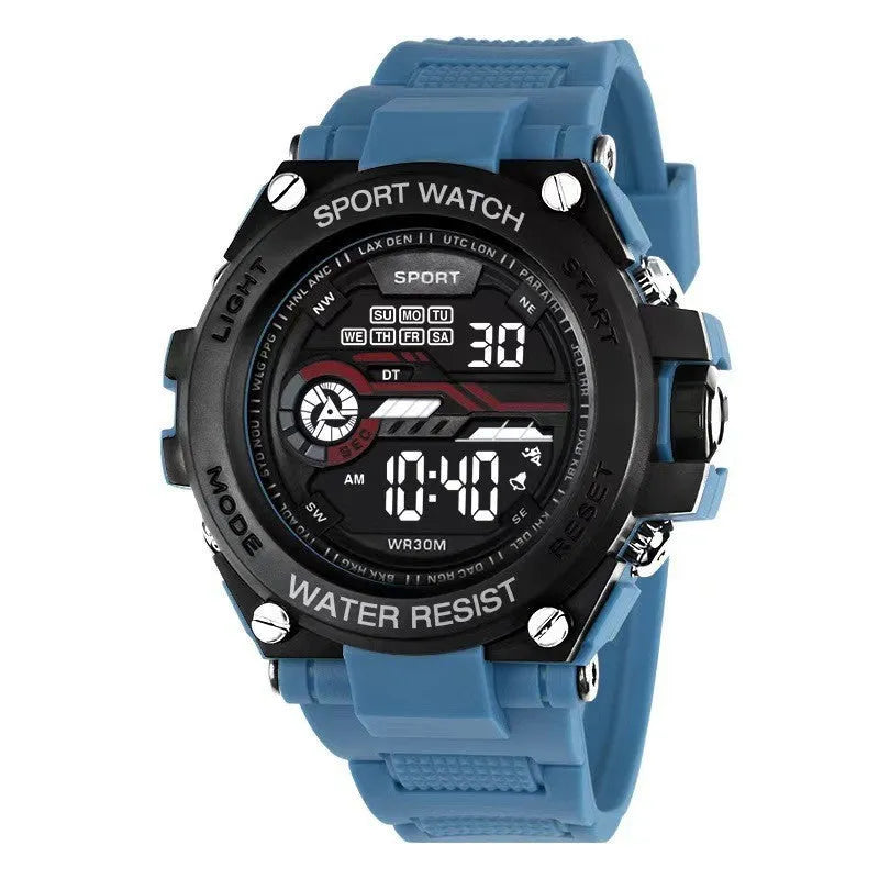 Digital electronic watch for teenagers available in ten different colour options