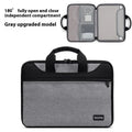 Encapsulate full open close Oxford cloth laptop bag for business travel in black with soft carry handle