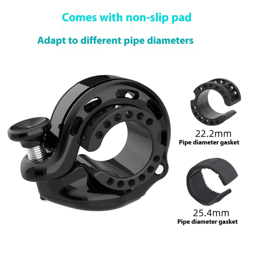 Black aluminium alloy bicycle thumb bell with gaskets and wrench for 22.2mm 25.4mm 31.8mm handlebars