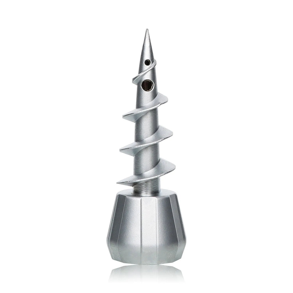 23mm metal screw shape hookah gun head accessory in silver with keychain ring