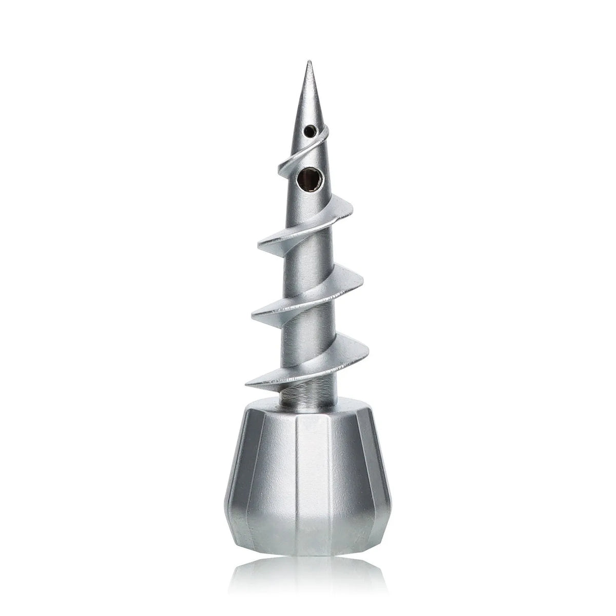 23mm metal screw shape hookah gun head accessory in silver with keychain ring