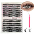 DIY mixed package of 30D and 40D cluster false eyelashes with tweezers, lengths 9-16mm