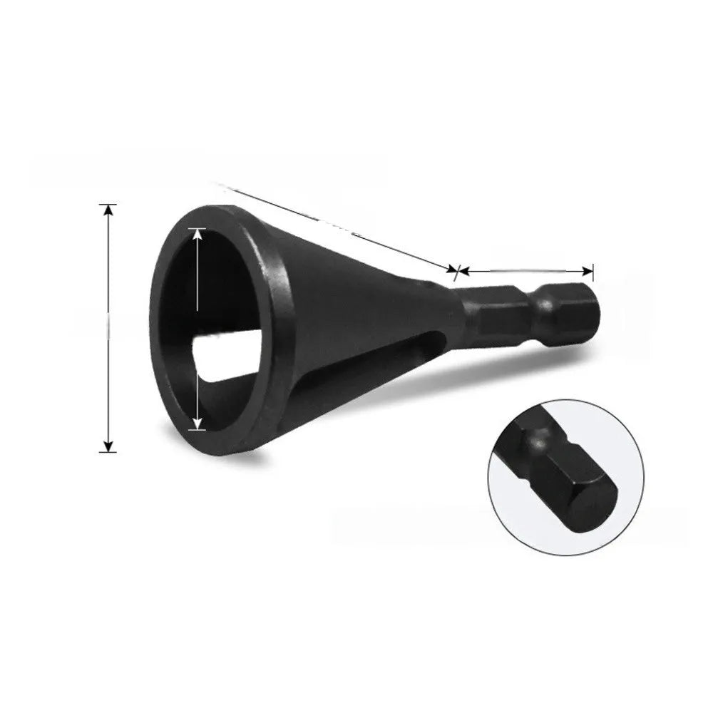 High-speed steel hexagonal three-groove deburring drill bit for screw head edging and trimming, black finish