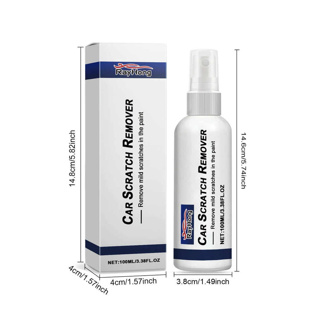 Spray scratch repair for car scratches in a 3.8x14.6cm can with box packaging
