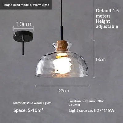 Three-head retro pendant light with warm light, 220V, long or round plate for cafe bar dining room study