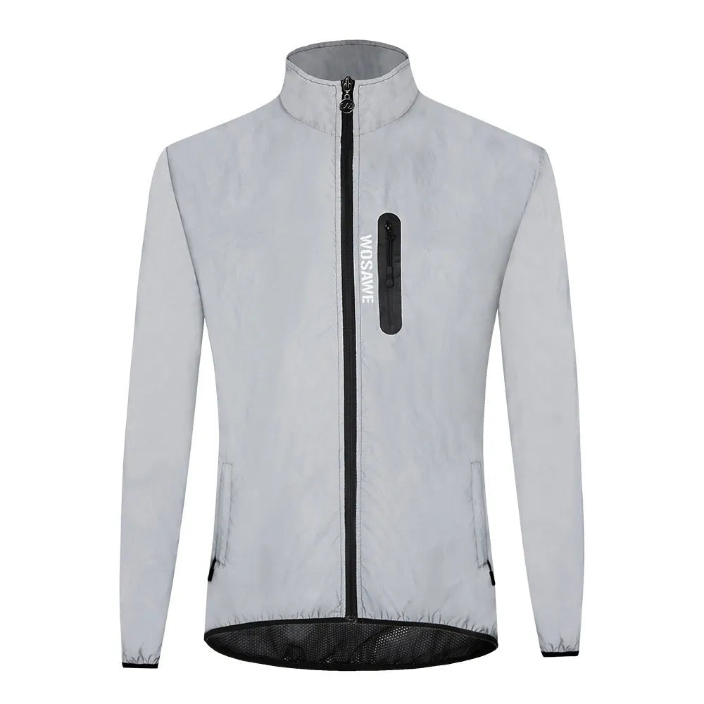 Waterproof polyester long sleeved top in BL220 Silver colour showing European sizing options