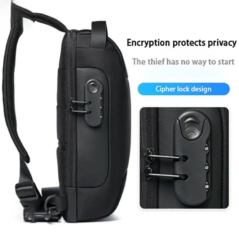 Waterproof Oxford crossbody shoulder bag with USB charging port in multiple colour options