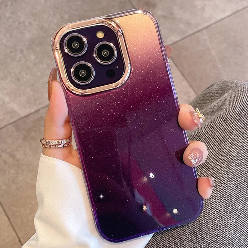 Soft textured iPhone mobile phone case in black, green, orange, or purple colour.