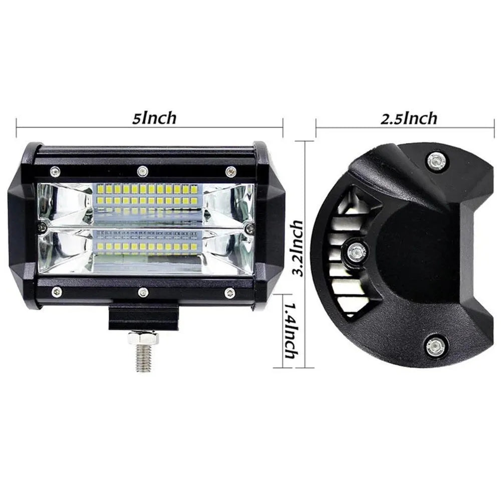 5-inch all-black LED work lamp for off-road vehicles with die-cast aluminium housing.