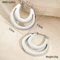Gold plated geometric French earrings with round ring design on stainless steel with 18K purity plating