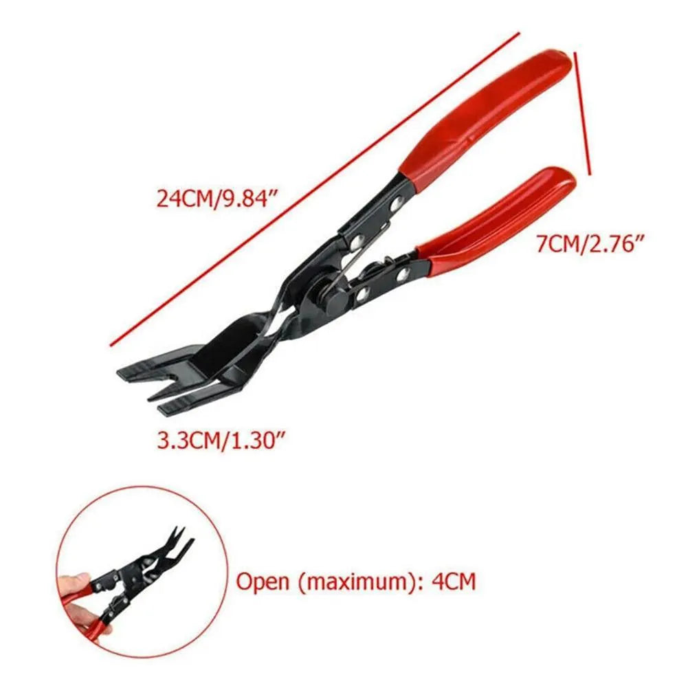 Blue automotive interior clamp removal pliers with 235mm steel construction