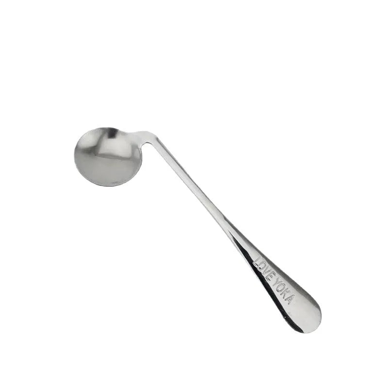 Stainless steel elbow spoon and fork set for elderly feeding care left and right hand options