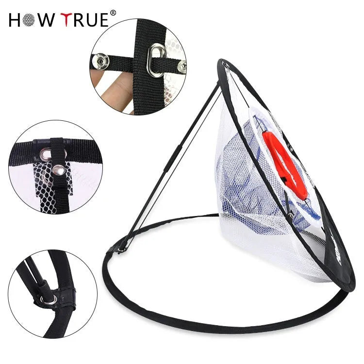 Home Minimalist Foldable Golf Target Net in metal snap button colour, nylon construction for outdoor practice