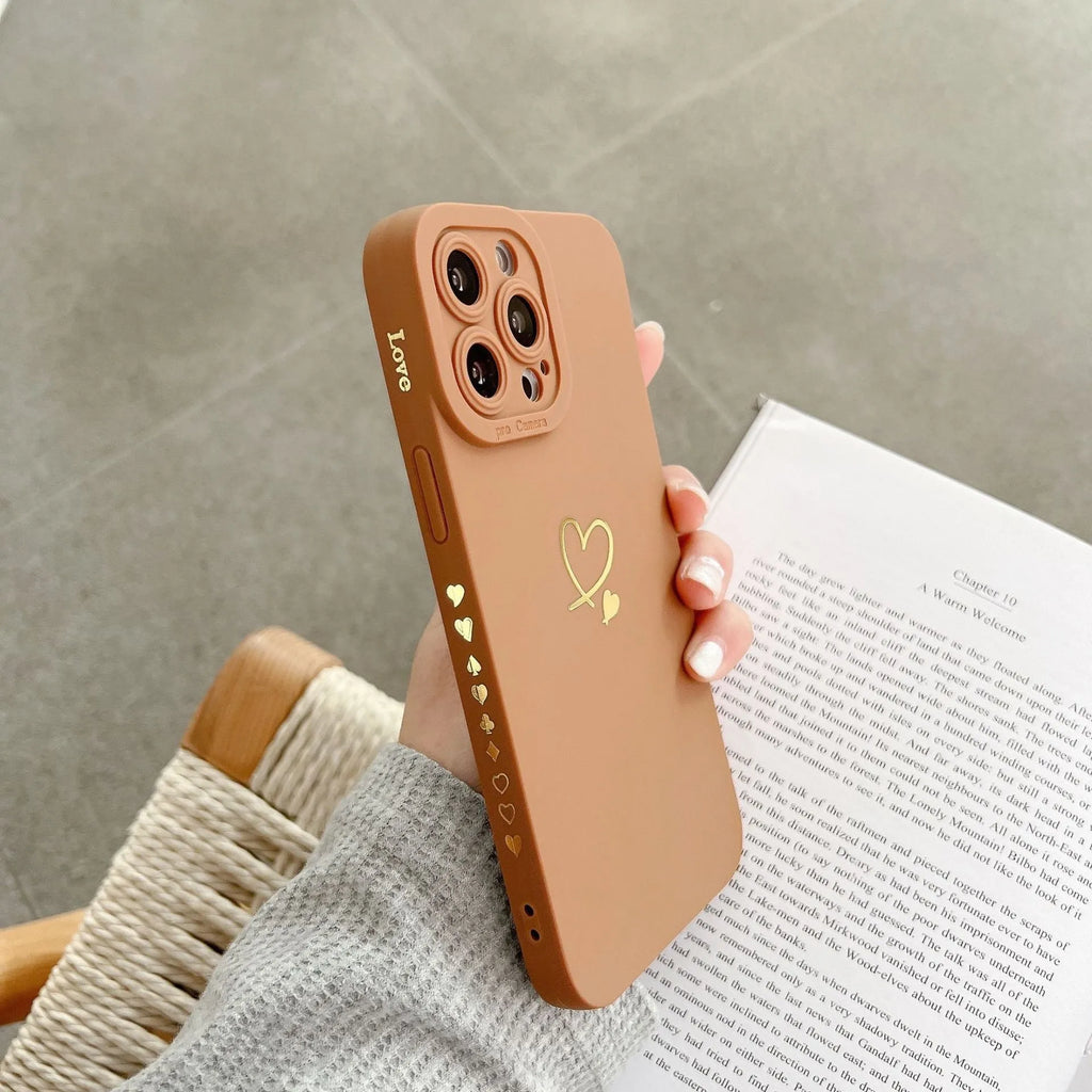 Soft Love TPU shockproof phone case with silicone bumper for Apple iPhone, beige colour