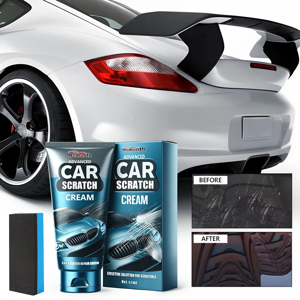 60ml tube of car scratch repair cream and separate applicator sponge for DIY paint touch-ups