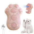 Blue 4-in-1 self-cleaning cat steam brush with silicone bristles and rechargeable spray bottle