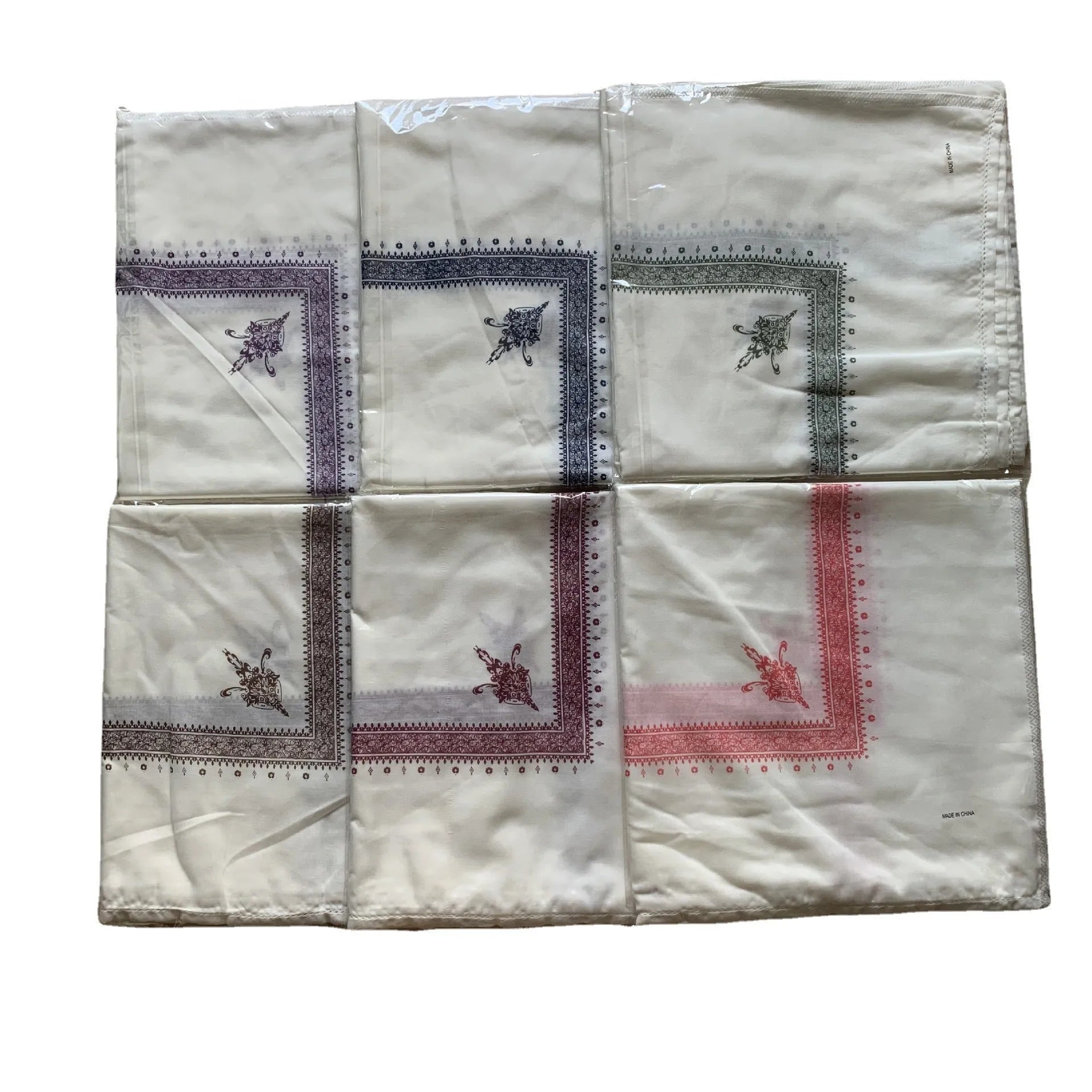 Printed square polyester scarf in multiple colour options measuring 138x138cm