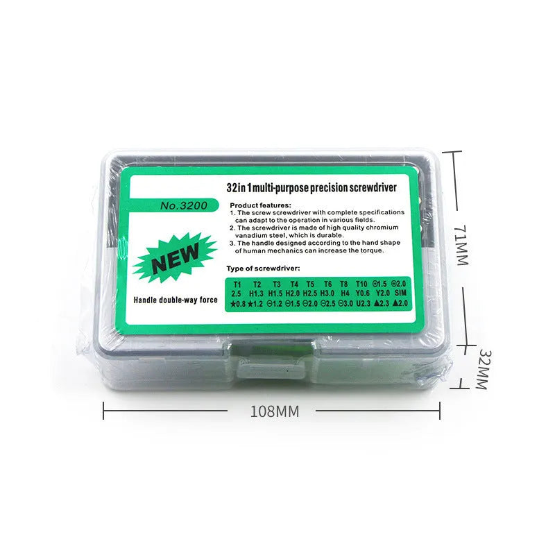 32-in-1 precision screwdriver combination tool for mobile phone and digital device repair