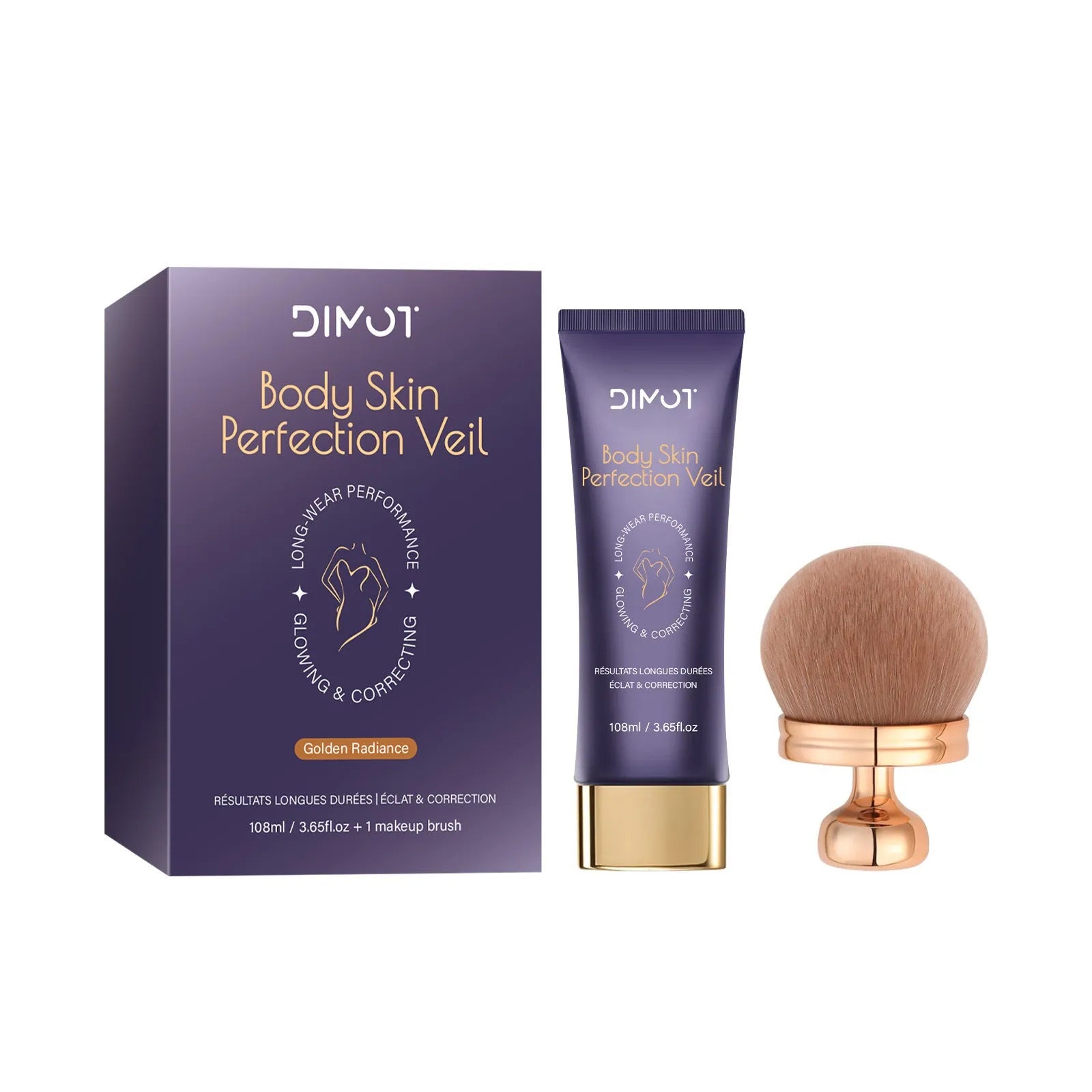 108ml jar of waterproof body concealer cream with applicator brush for covering tattoos and birthmarks.