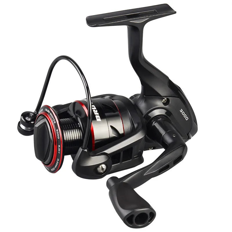 All-metal fishing spinning reel with telescopic fishing rod in four series options