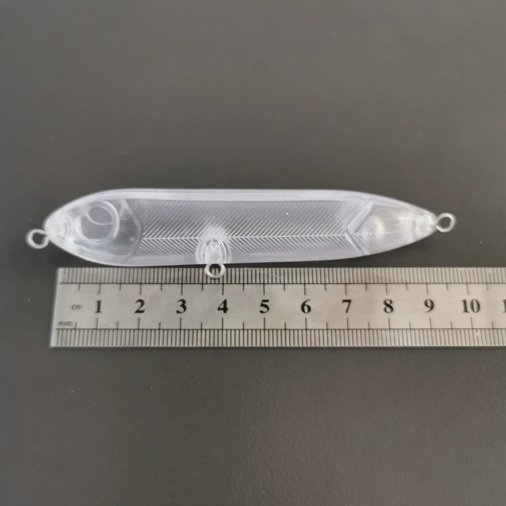 Transparent 9.5cm blank fishing bait body with 7mm eye socket for DIY lure building