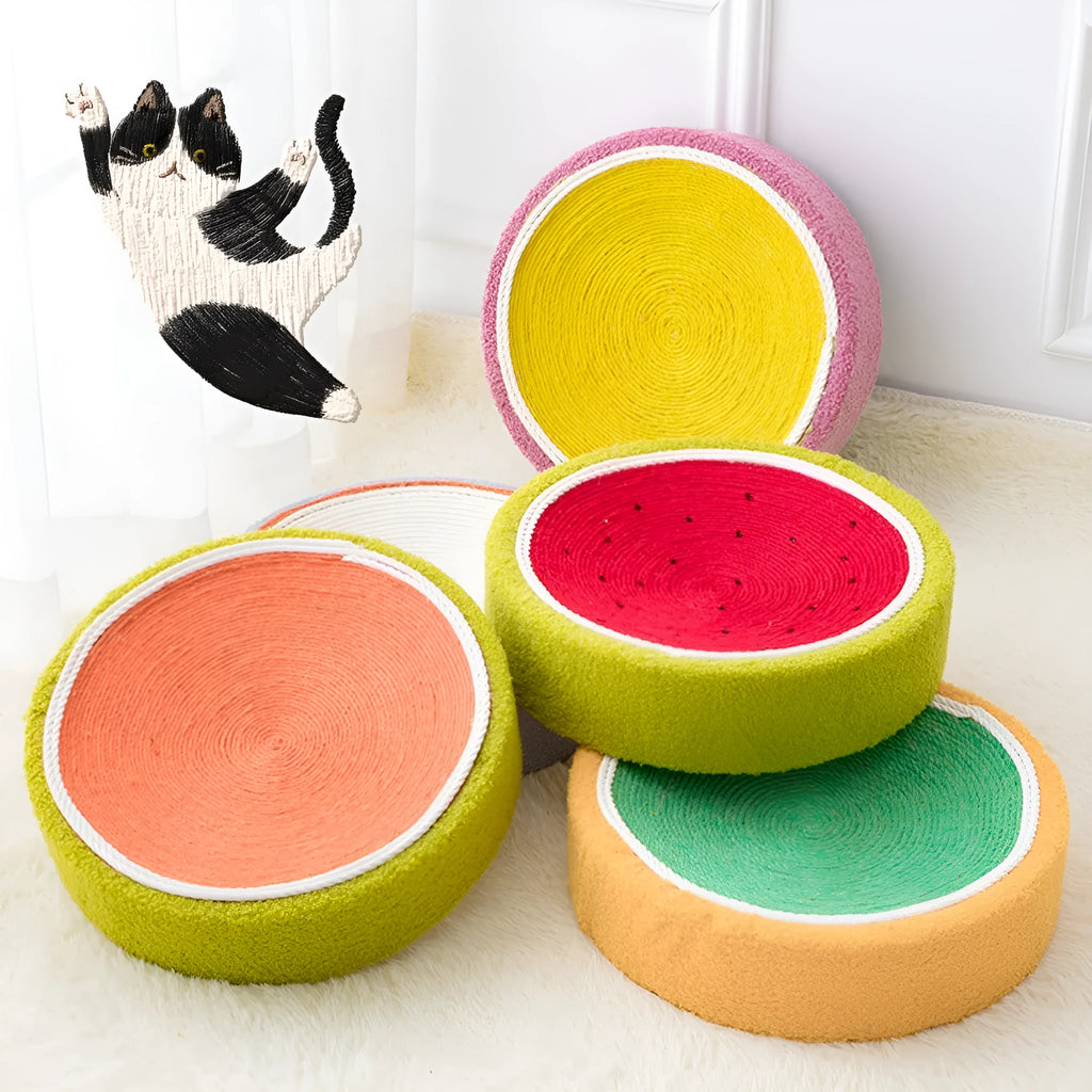 40 cm corrugated cat scratch board bowl with cotton rope, available in eight colours