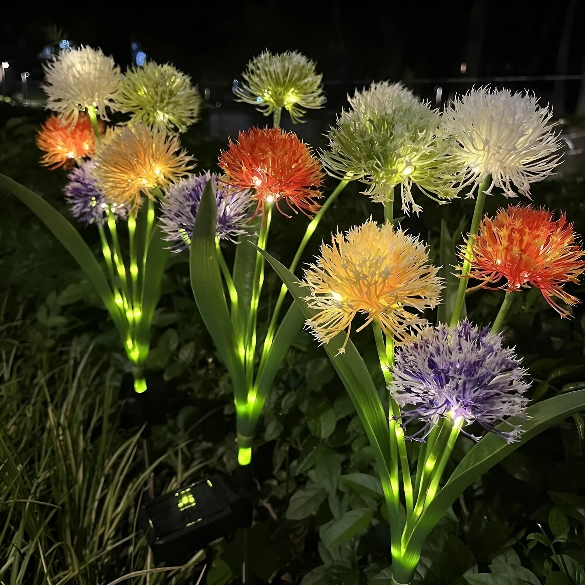 Solar lawn lamp decorative flower shape light for garden grass outdoor IP55 ABS plastic