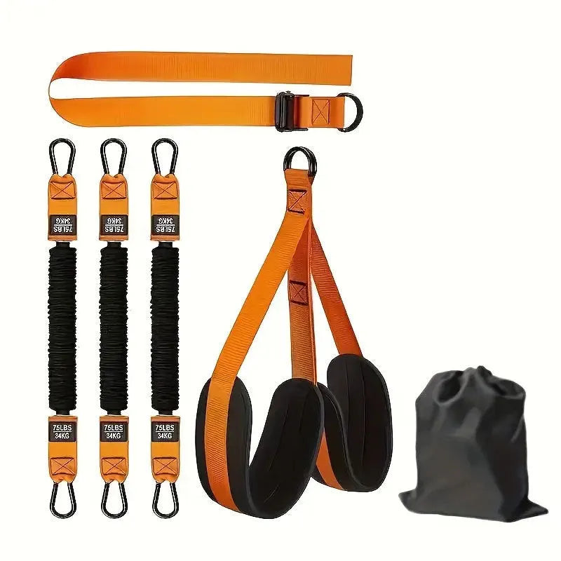 Household outdoor pull-ups auxiliary strap suit in black, TPE material, for fitness enthusiasts