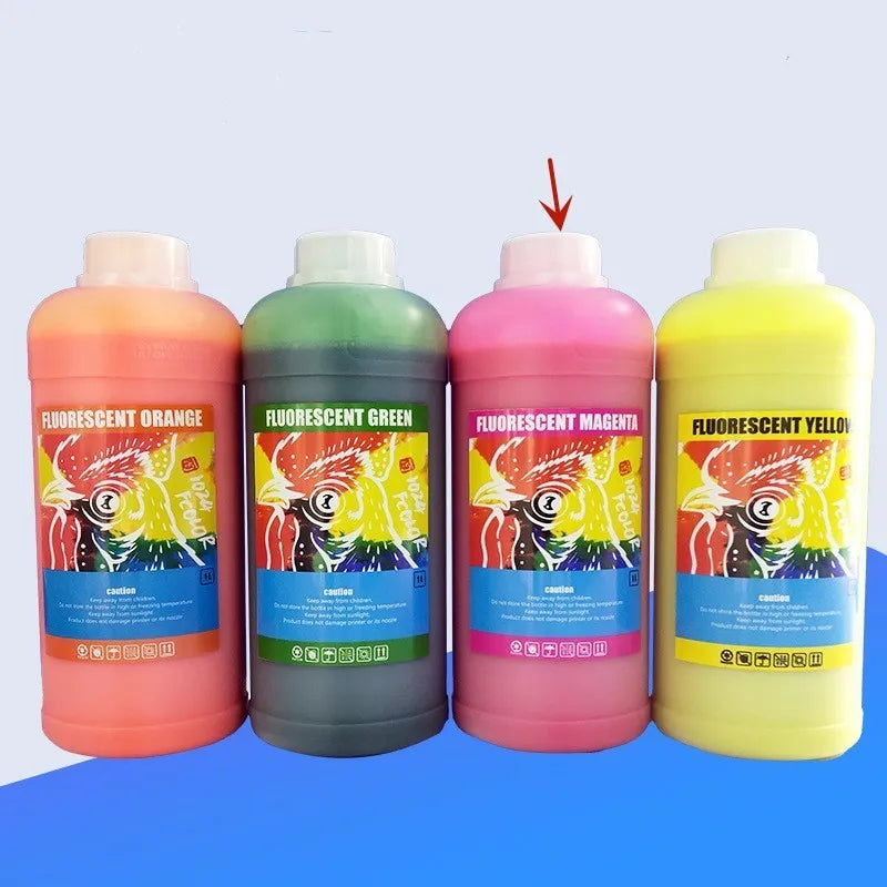Fluorescent pigment ink cartridge for PET film sublimation in 500ml or 1000ml sizes