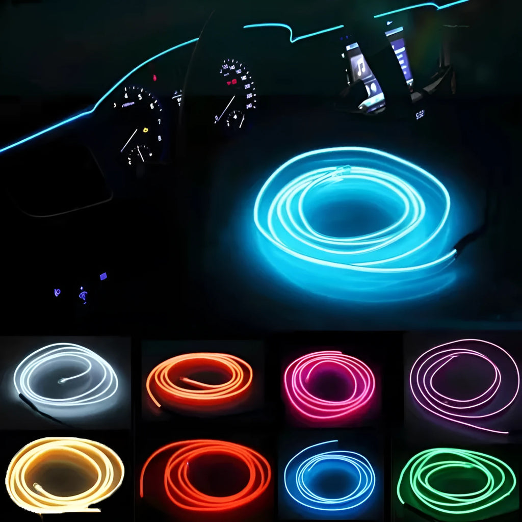 6 metre car interior USB LED ambient light cable in ten colour options