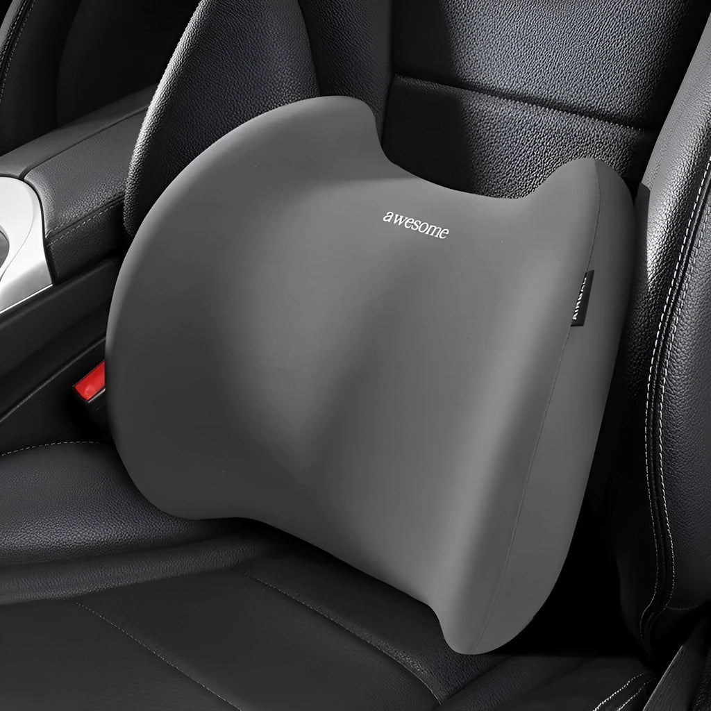 Automotive headrest and lumbar support pillows with geometric pattern in multiple colour options
