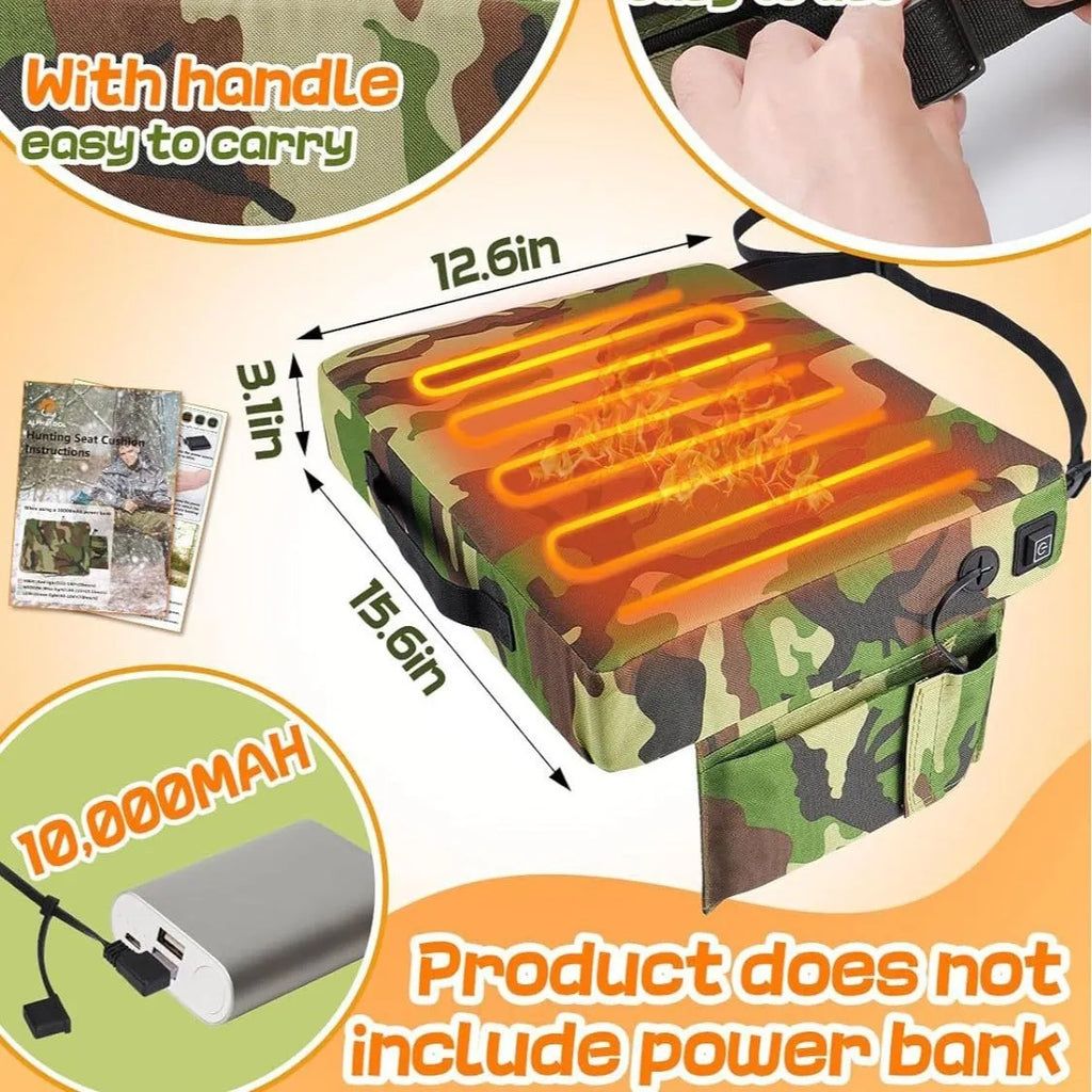 Camouflage heating cushion made of Oxford cloth for outdoor stadium seating, size 40x32x7cm