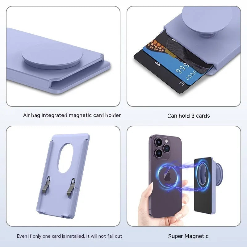 Magnetic suction phone airbag holder for Apple iPhones in five colour options