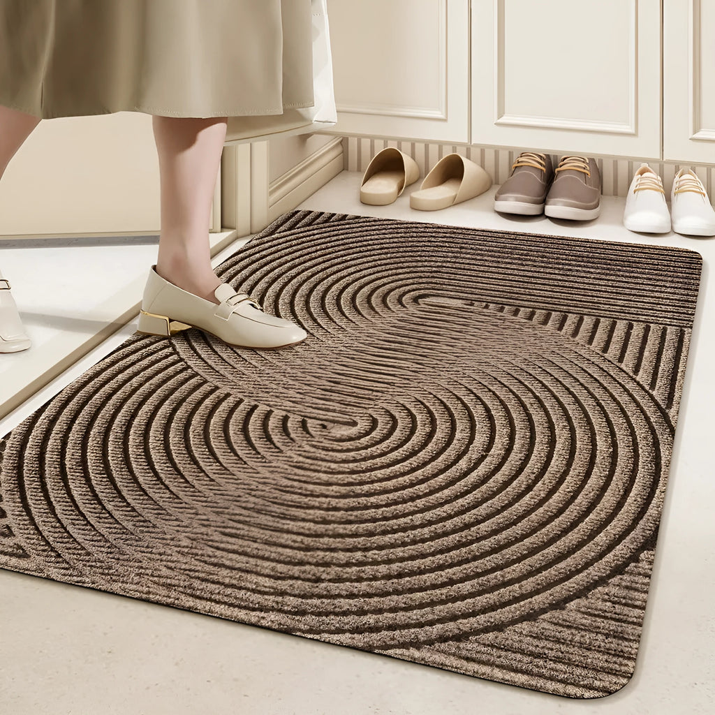 Alien-shaped silk ring door mat with cartoon anime pattern in blue colour