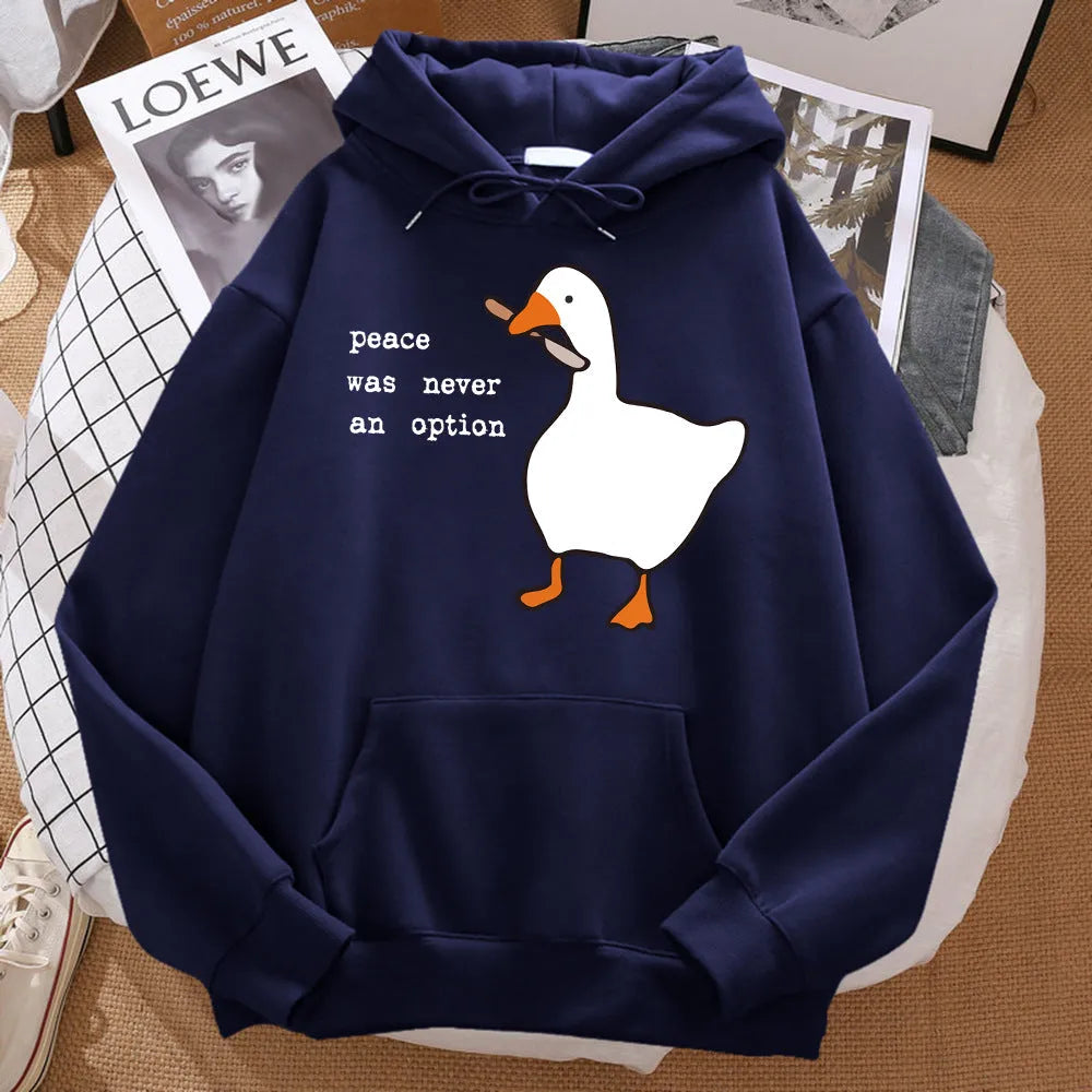 Print sweatshirt street loose hoodie for men with cartoon pattern, polyester pullover, long sleeve, available in multiple colours