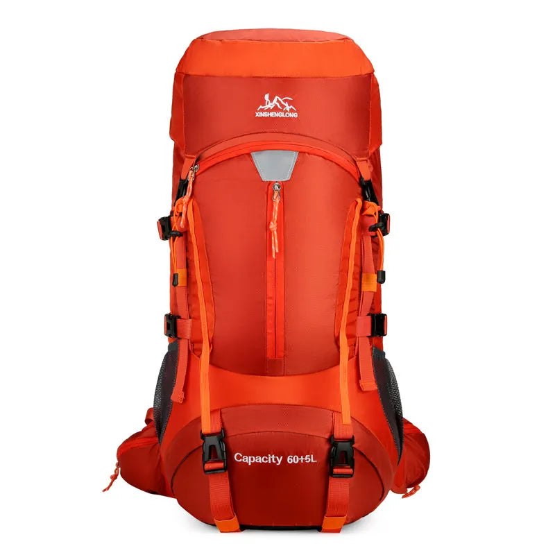Large capacity lightweight waterproof outdoor mountaineering backpack for hiking and camping in black