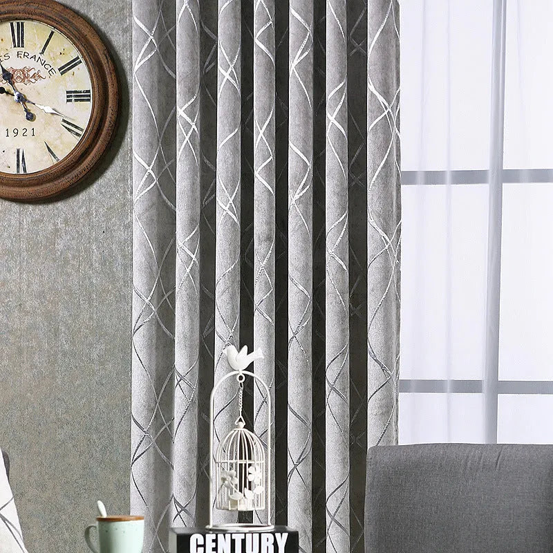 Solid colour chenille blackout curtain in beige with jacquard weave texture 1mx2.7m