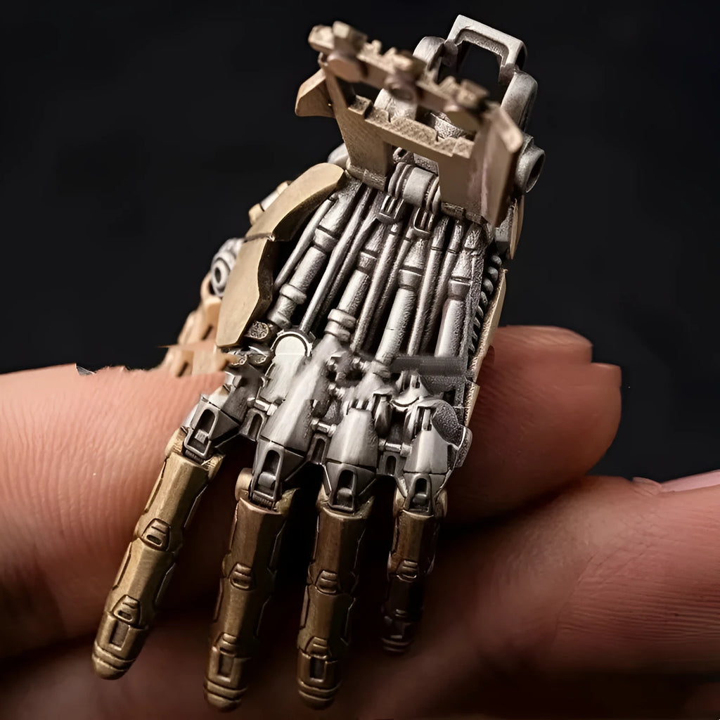 Mechanical bionic hand metal pendant necklace in Manipulator Type A and Type B options with modern simplicity style