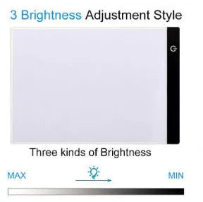 Three-speed dimming A4 LED cartoon transparent copy table drawing board with USB cable