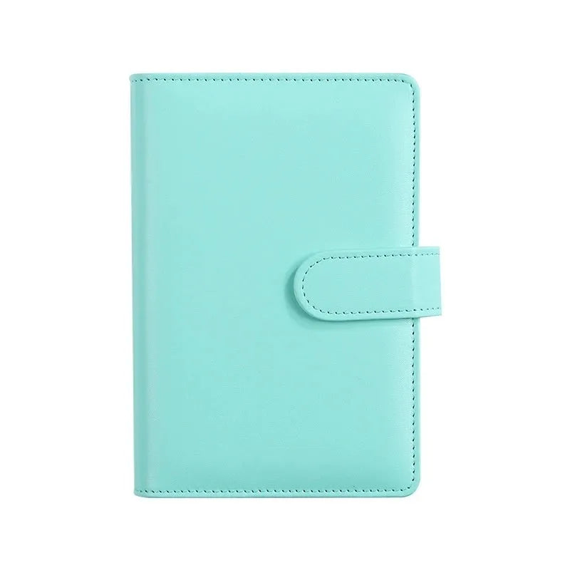 A5 PU leather loose-leaf binder notebook shell with zipper closure in a solid colour.